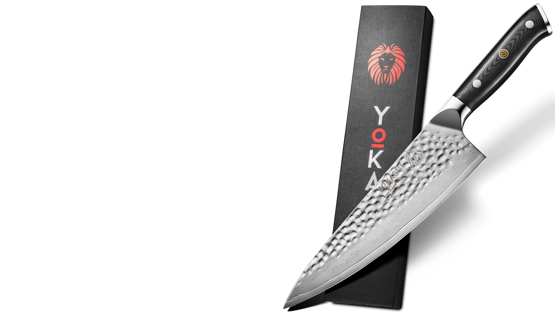 YOKASHI Chef Knife - 8 inch - Professional Kitchen Knife - Black Titanium  Nitride Coated - Razor Sharp-High Carbon 7CR17MOV, G10 Handle with Sheath